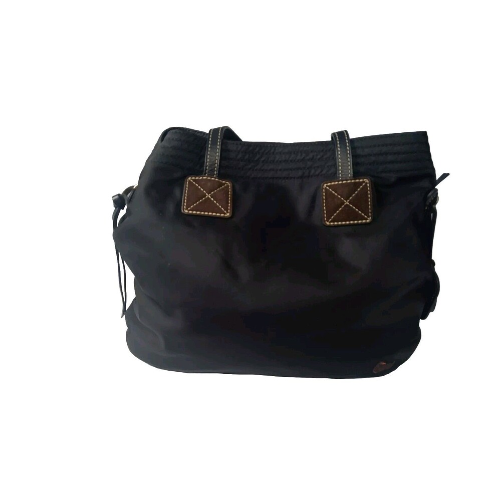 Dooney & Bourke Victoria Black Nylon Tote Leather Trim Handbag - Picture 3 of 10